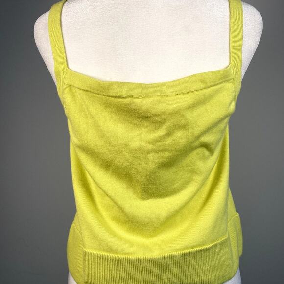 Lime Green Cynthia Steffe Vintage Y2k Strappy Cami Tank Top Bow Buckle Detail - Picture 2 of 4